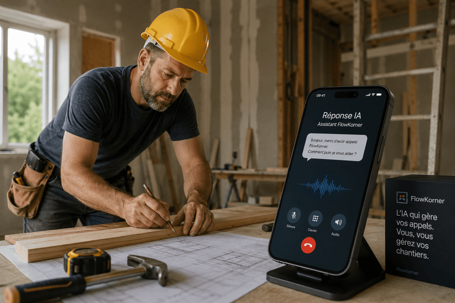 Artisan sur le chantier: qui répond au téléphone?